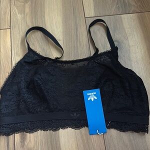 Adidas Black Lace Bra with Floral Detailing